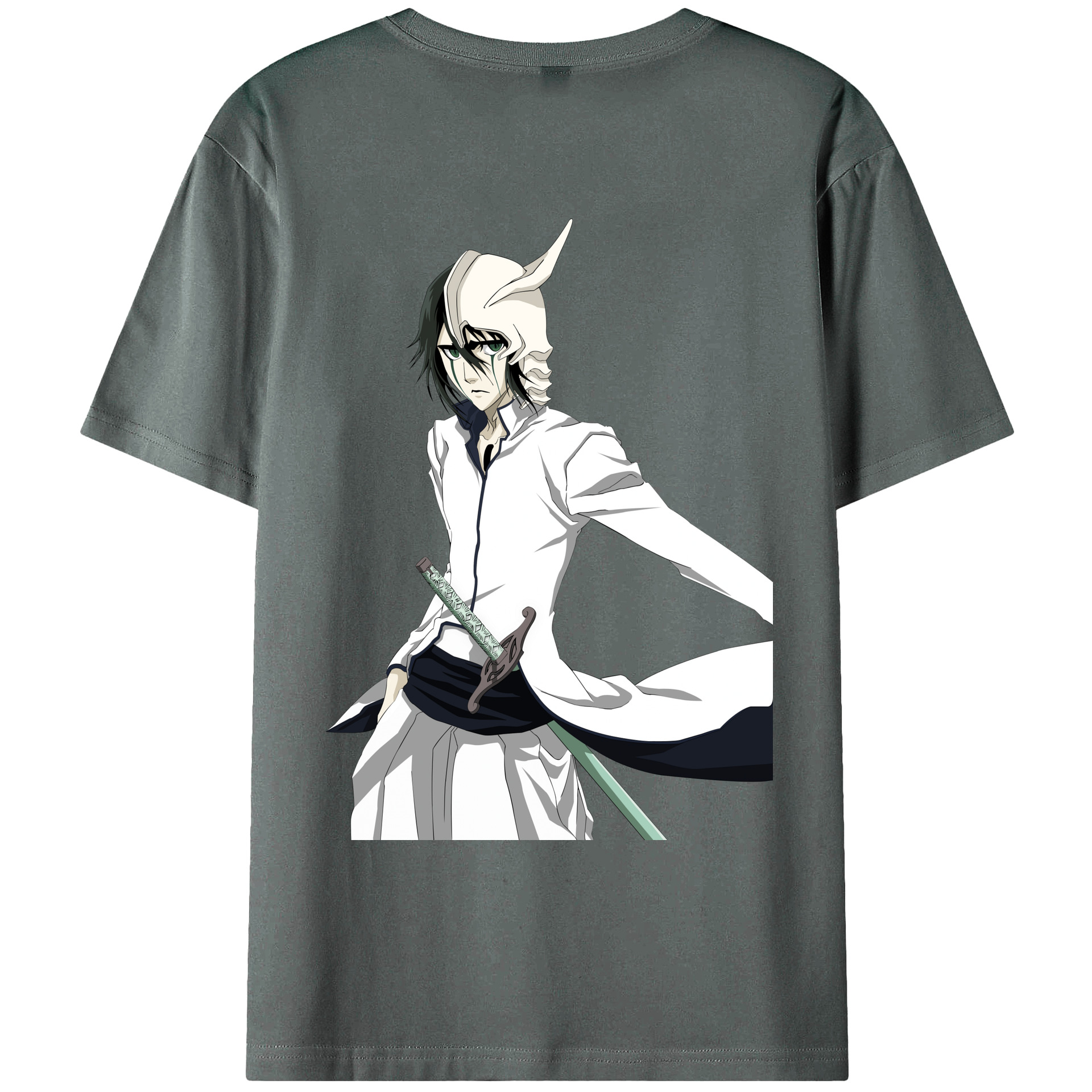 （画像用） ブリーチ ウルキオラ·シファー BLEACH Ulquiorra cifer 綿100％ メンズ半袖Tシャツ（バックプリント） 通気性